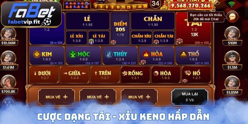 Cược dạng Tài - Xỉu Keno hấp dẫn