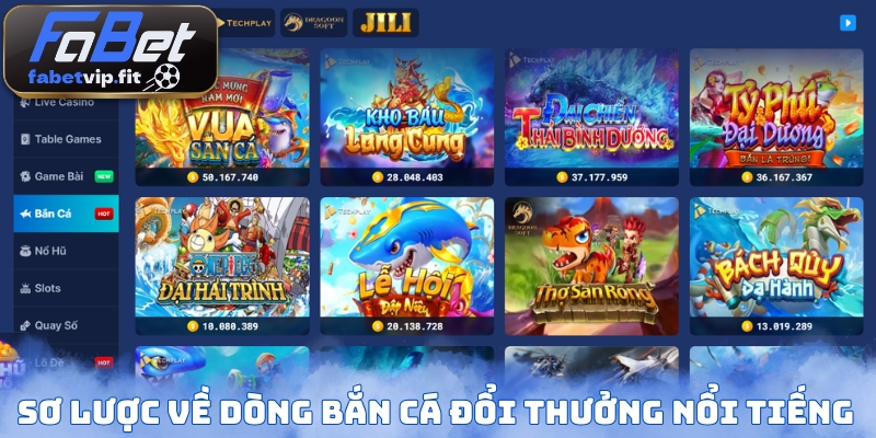 Sơ lược về dòng bắn cá đổi thưởng nổi tiếng